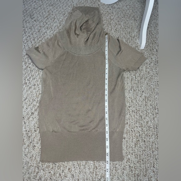 Ann Taylor Tan Cowl Neck Sweater with Short Sleeves size S petite NWT - Picture 8 of 9